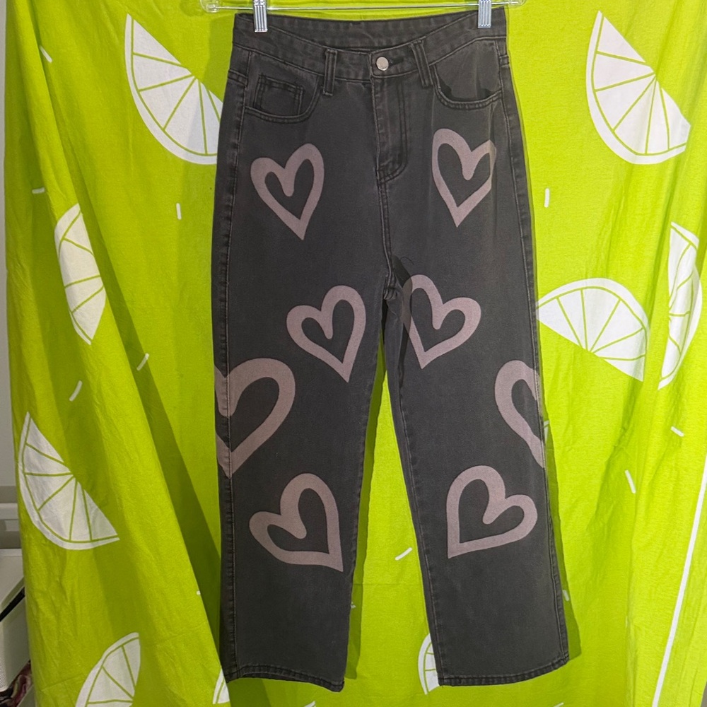 Just in time for Valentine’s Day!  Heart Patterned Black Jeans